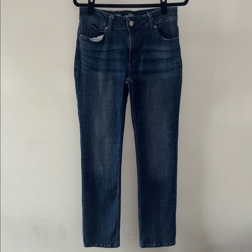 Wrangler Dark Wash Straight Leg Jeans Women's Size 8 Classic Western Denim
